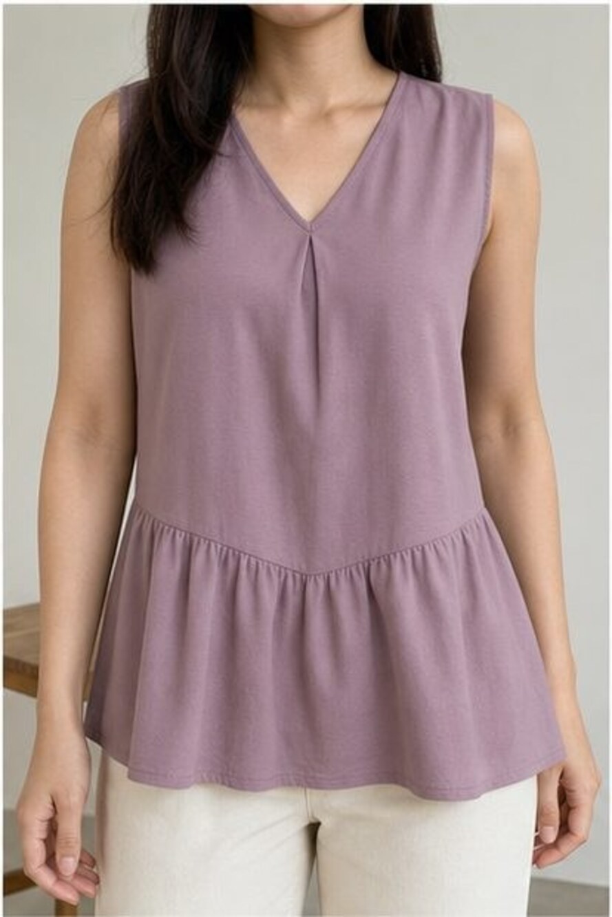 Mauve Button Blouse - Picture 2 of 6